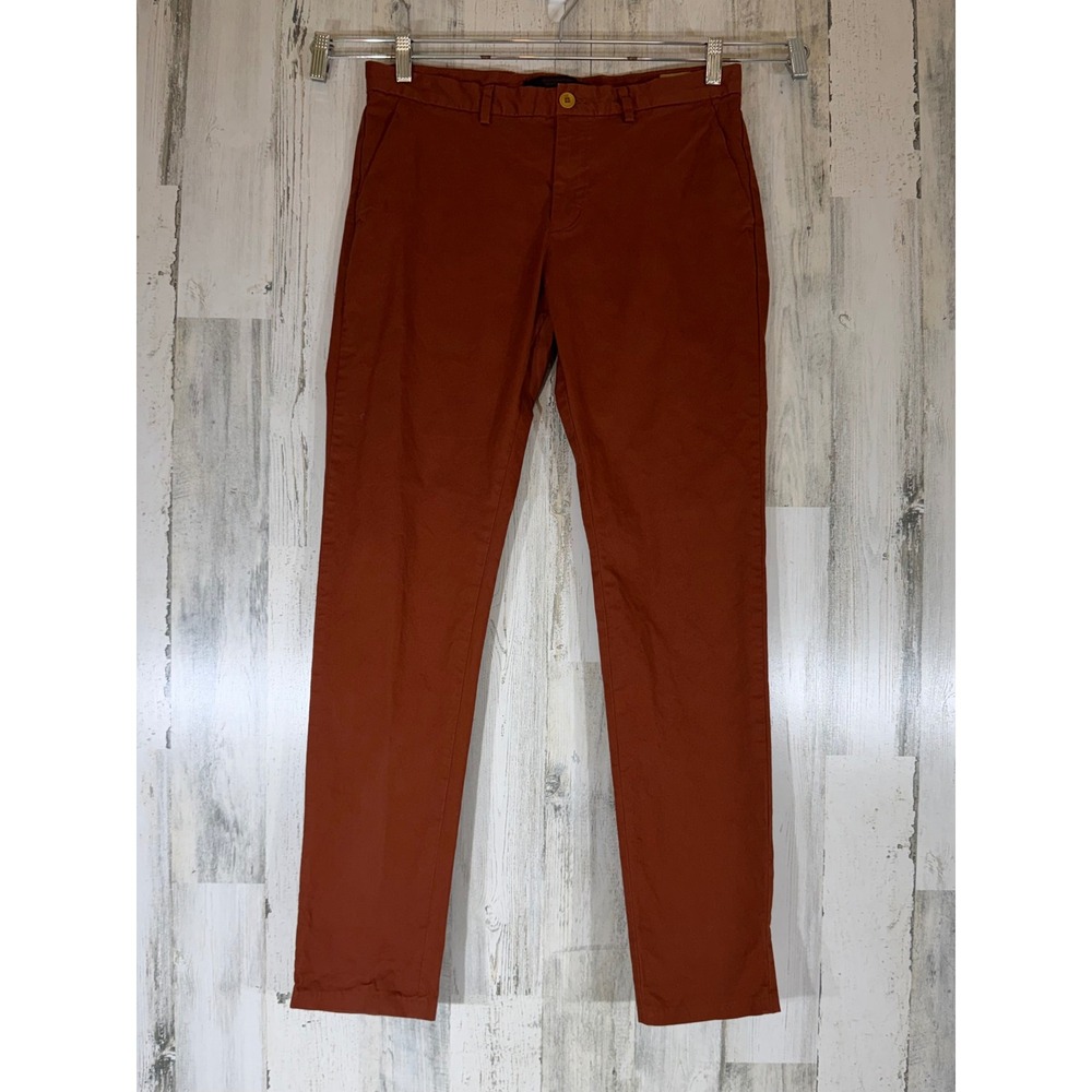 Scotch & Soda Mott Super Slim Fit Chino Pants 31x32 Rust Burnt Orange READ